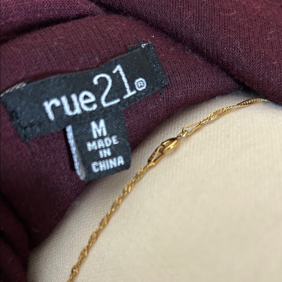 Rue21 Women's Burgundy Double-Breasted Pea Coat - Picture 2 of 16